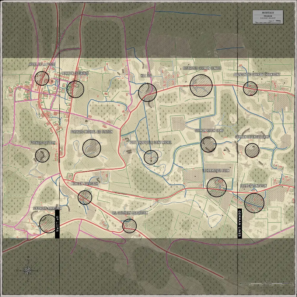 Mortain tactical map