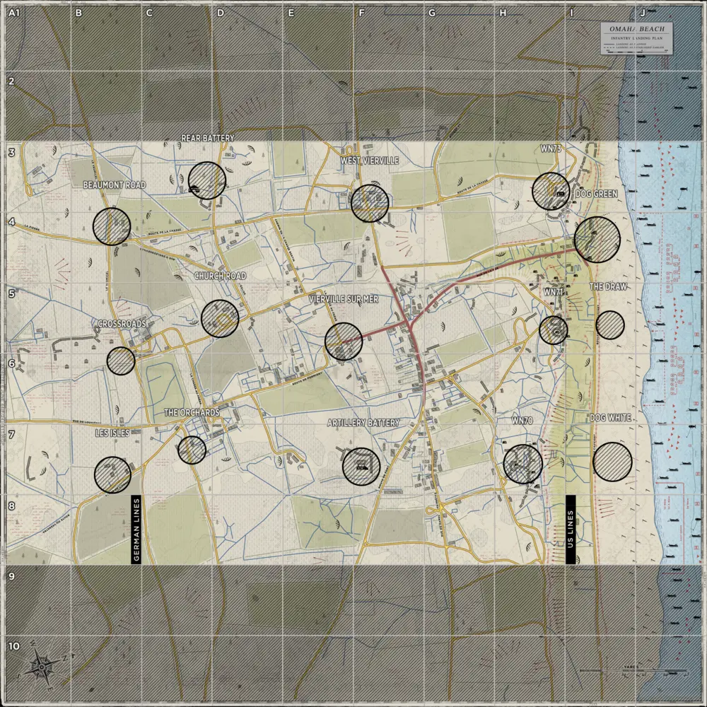 Omaha Beach tactical map