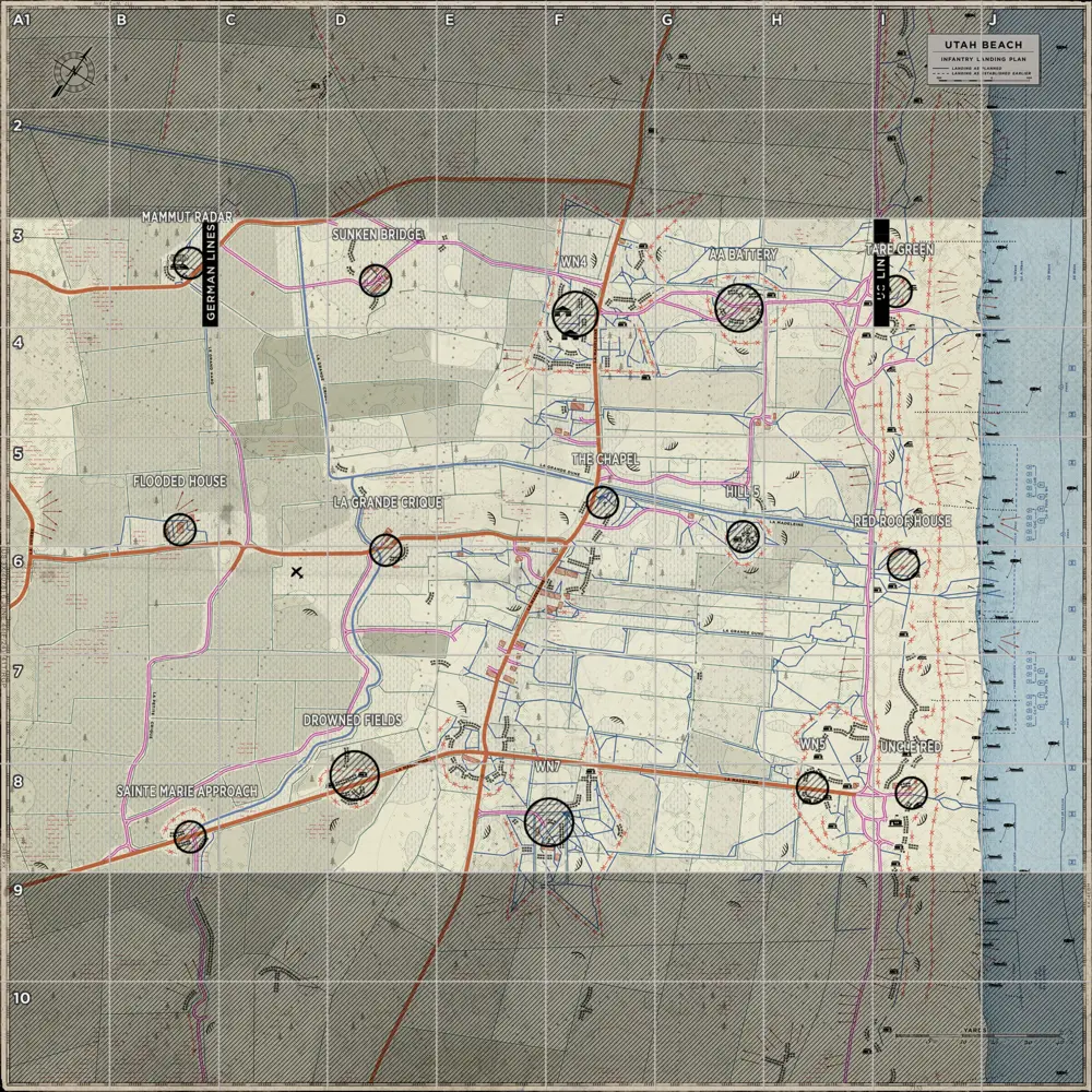 Utah Beach tactical map